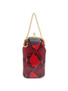 Matchesfashion.com Marni - Python Effect Leather Clutch Bag - Womens - Red