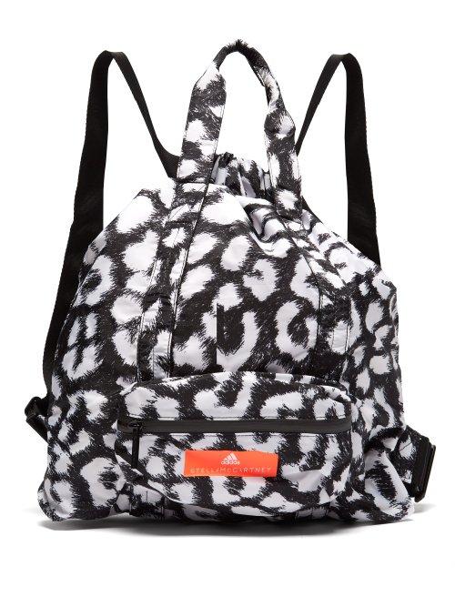 Matchesfashion.com Adidas By Stella Mccartney - Leopard Print Bungee Top Gym Sack - Womens - Black Multi