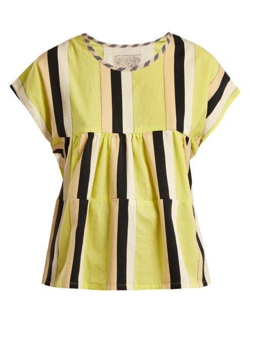 Matchesfashion.com Ace & Jig - Marfa Striped Cotton Top - Womens - Yellow Multi