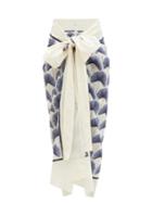 Agua By Agua Bendita - Lavanda Palma Mangle Noche Plant-print Sarong - Womens - Navy White
