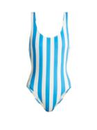 Matchesfashion.com Solid & Striped - The Anne Marie Stripe Print Swimsuit - Womens - Blue Stripe