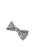 Matchesfashion.com Hillier Bartley - Striped Cotton Bow Hair Clip - Womens - Black White