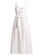 Matchesfashion.com Mara Hoffman - Athena Lace Up Cotton Dress - Womens - White