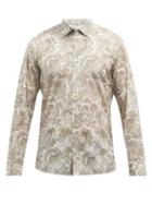 Mens Rtw Etro - Paisley-print Cotton-poplin Shirt - Mens - Grey Multi