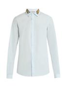 Gucci Tiger-embroidered Button-cuff Cotton Shirt
