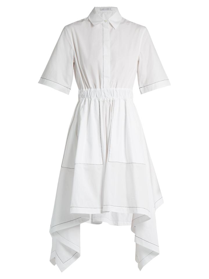 J.w.anderson Butterfly-hem Cotton-poplin Dress
