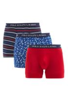 Mens Basics Polo Ralph Lauren - Pack Of Three Cotton-blend Boxer Briefs - Mens - Multi