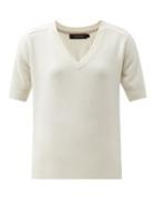 Matchesfashion.com Lisa Yang - Leotine V-neck Cashmere T-shirt - Womens - Cream