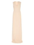 Balenciaga V-neck Stretch Silk-cady Gown