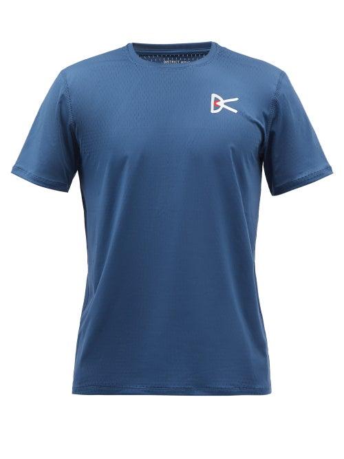 District Vision - Air Wear Logo-print T-shirt - Mens - Blue