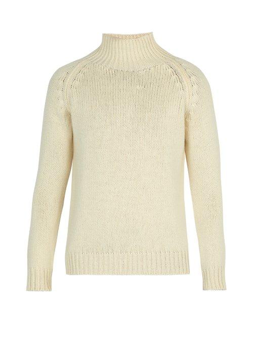 Matchesfashion.com Connolly - Weekend High Neck Cashmere Sweater - Mens - Ecru