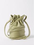 Alexander Mcqueen - The Curve Drawstring Leather Cross-body Bag - Womens - Green