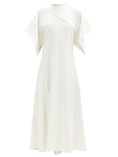 Matchesfashion.com Ellery - Makulu Handkerchief-sleeve Crepe Dress - Womens - Ivory