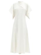 Matchesfashion.com Ellery - Makulu Handkerchief-sleeve Crepe Dress - Womens - Ivory