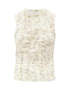 Ladies Rtw Brock Collection - Thao Floral-print Linen-blend Top - Womens - White