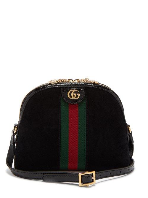 Matchesfashion.com Gucci - Ophidia Gg Suede Cross Body Bag - Womens - Black Multi