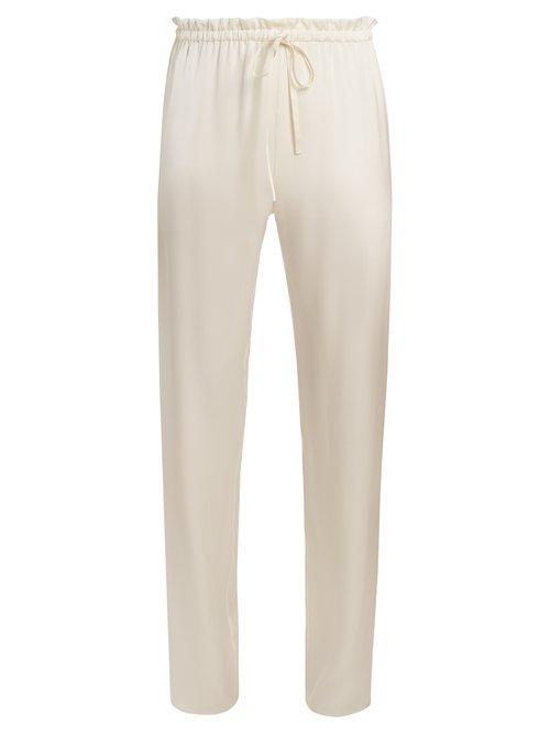 Matchesfashion.com The Row - Paco Drawstring Waist Wide Leg Trousers - Womens - Ivory