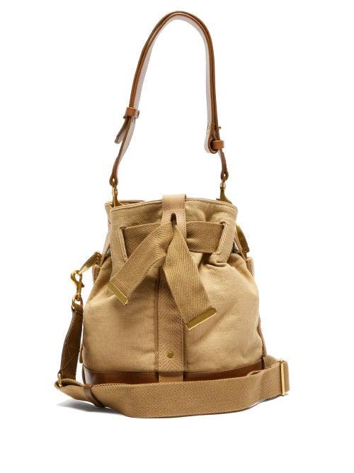 Matchesfashion.com Isabel Marant - Deewy Leather And Canvas Bag - Womens - Beige