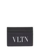 Matchesfashion.com Valentino Garavani - Vltn-logo Leather Cardholder - Mens - Black White