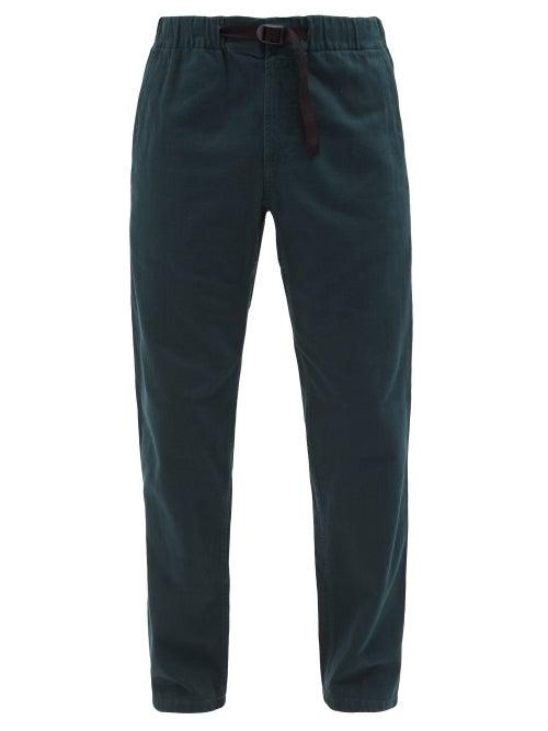 A.p.c. - Youri Belted Twill Chinos - Mens - Dark Green