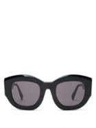 Mens Eyewear Kuboraum - Oversized Square Acetate Sunglasses - Mens - Black