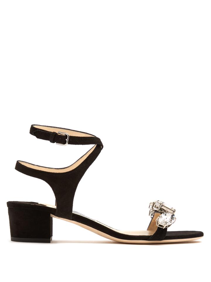 Jimmy Choo Marine Crystal-embellished Suede Sandals