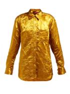 Matchesfashion.com Sies Marjan - Sander Crinkled Satin Shirt - Womens - Gold