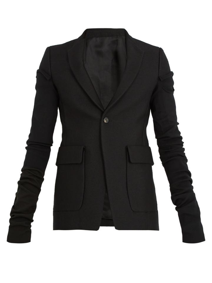 Rick Owens Contrast-panel Single-breasted Canvas Blazer