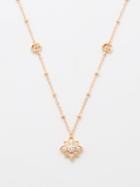 Gucci - Flora Diamond & 18kt Rose-gold Necklace - Womens - Rose Gold
