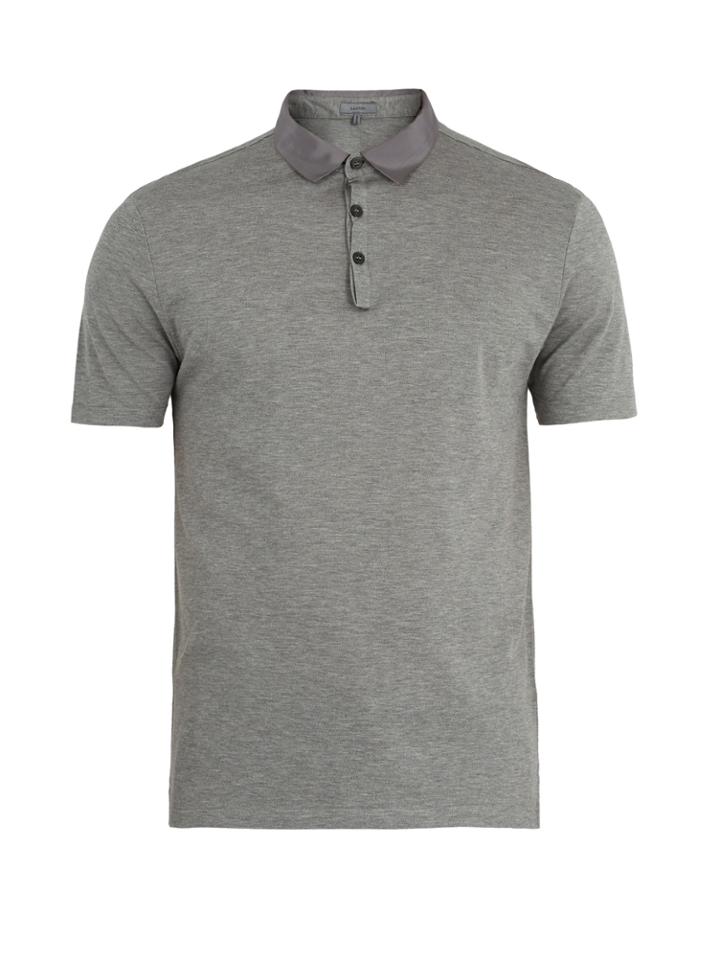 Lanvin Contrast-collar Cotton-piqu Polo Shirt