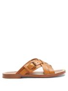 Christian Louboutin Emir Crossover Strap Leather Slides