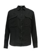 Matchesfashion.com Three Graces London - Willow Patch-pocket Linen Shirt - Womens - Black