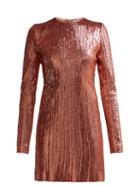 Matchesfashion.com Galvan - Sequined Stretch Tulle Mini Dress - Womens - Rose Gold