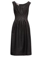 Matchesfashion.com Marni - Pintucked Cotton-denim Midi Dress - Womens - Black