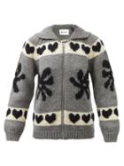Molly Goddard - Evita Flower-intarsia Lambswool Cardigan - Womens - Grey