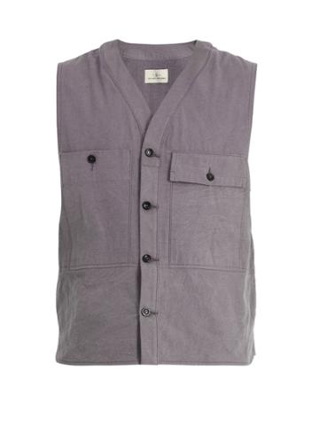 The Lost Explorer Agouti Patch-pocket Organic Cotton Gilet