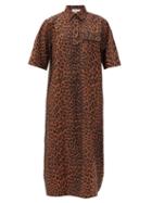 Matchesfashion.com Ganni - Leopard-print Poplin Shirt Dress - Womens - Leopard