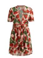 Matchesfashion.com Adriana Degreas - Fiore Floral Print Mini Dress - Womens - Pink Print