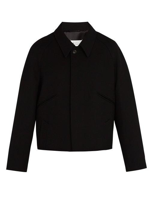 Matchesfashion.com Maison Margiela - Cropped Wool Jacket - Mens - Black