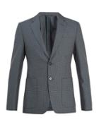 Matchesfashion.com Prada - Single Breasted Checked Wool Blend Blazer - Mens - Grey Multi