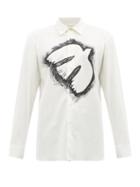 Alexander Mcqueen - Swallow-printed Cotton-poplin Shirt - Mens - White