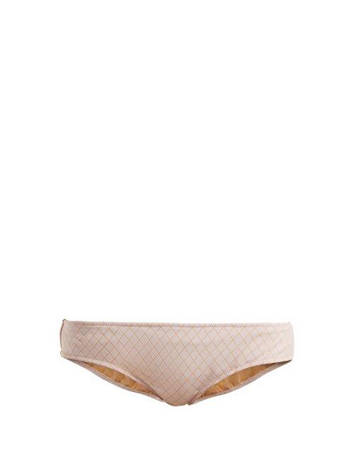 Matchesfashion.com Made By Dawn - Arrow Diamond Jacquard Bikini Briefs - Womens - Light Pink