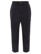 Oliver Spencer - Judo Tapered Wool-twill Trousers - Mens - Dark Blue