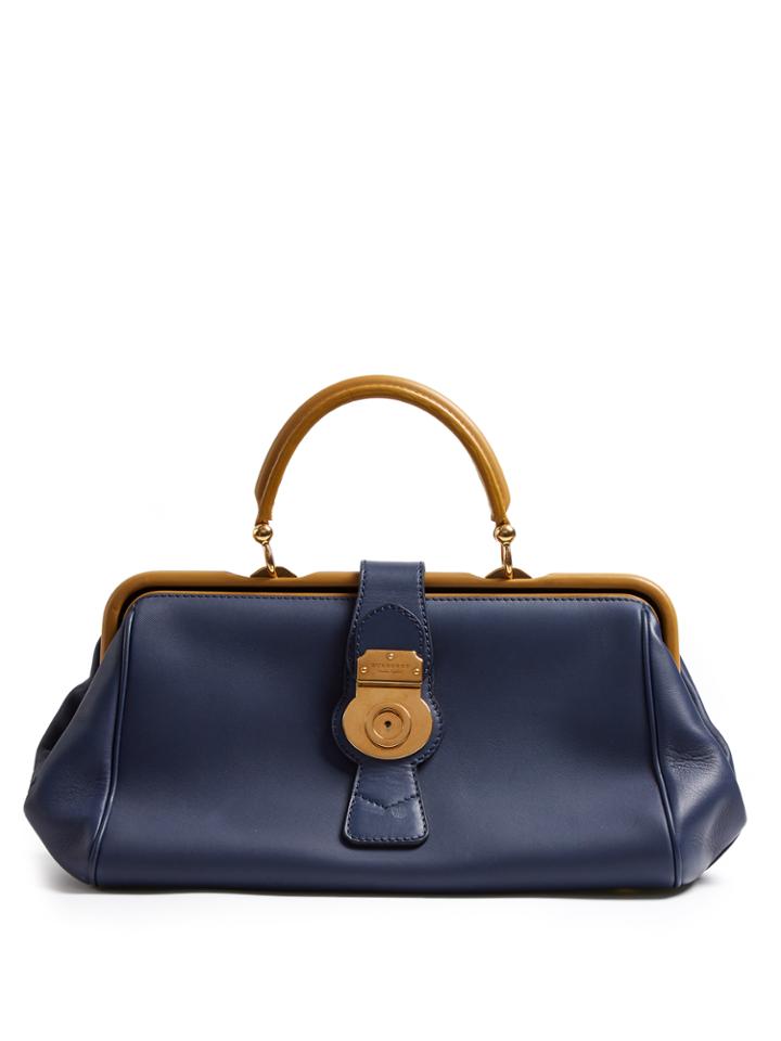 Burberry Trench Bi-colour Textured-leather Bowling Bag