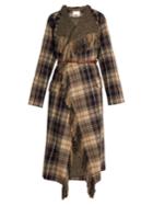 Chloé Fringed Wool And Cotton-blend Tartan Coat