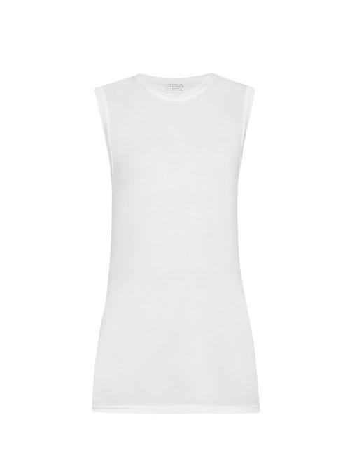 Brunello Cuccinelli Embellished Cotton-jersey Tank