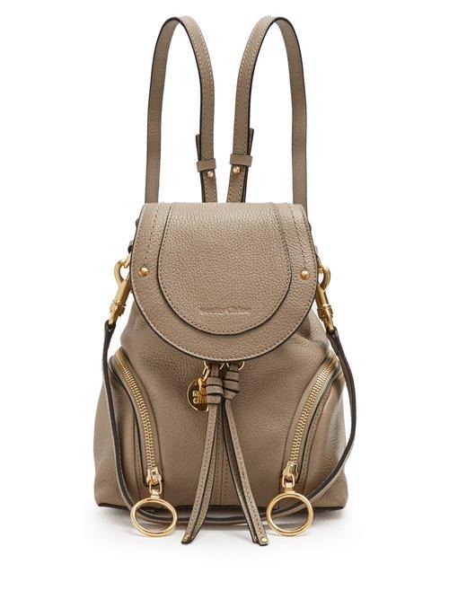 Matchesfashion.com See By Chlo - Olga Grained Leather Backpack - Womens - Grey