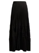 Givenchy Pleated Satin Midi Skirt