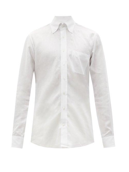 Matchesfashion.com Thom Sweeney - Patch-pocket Linen Shirt - Mens - White