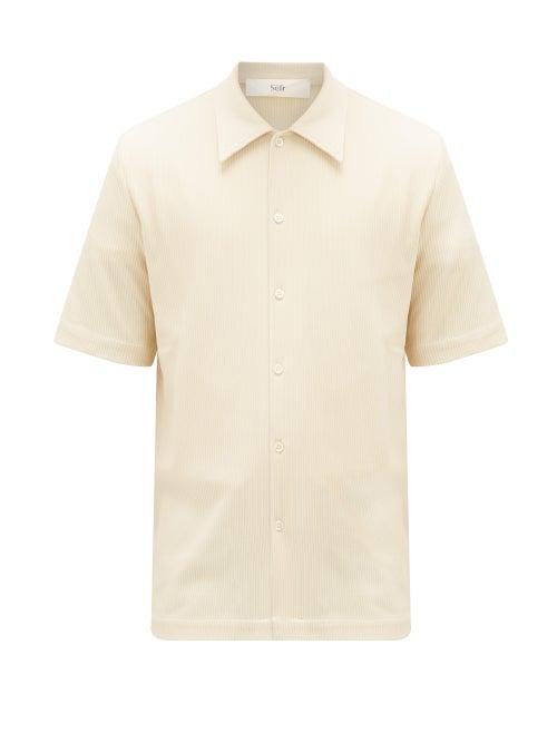 Matchesfashion.com Sfr - Suneham Ribbed-jersey Shirt - Mens - Beige